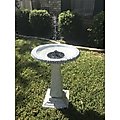 Exaco Solar Fountain Square Base Bird Bath, Seafoam
