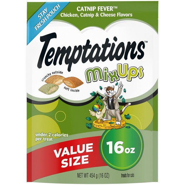 TEMPTATIONS MixUps Catnip Fever Flavor Soft & Crunchy Cat Treats, 16oz