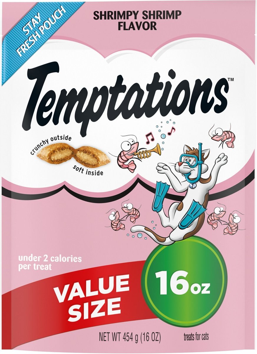 Temptations Classic Shrimpy Shrimp Flavor Soft & Crunchy Cat Treats