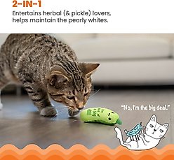 Catstages Crunchy Pickle Kicker Plush Cat Toy with Catnip slide 2 of 6