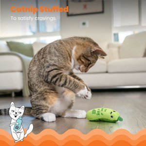 Catstages Crunchy Pickle Kicker Plush Cat Toy with Catnip