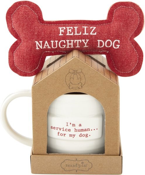 Mud Pie Feliz Naughty Dog Christmas Mug & Dog Toy Set slide 1 of 3
