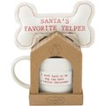 Mud Pie Santa's Favorite Yelper Christmas Mug & Dog Toy Set