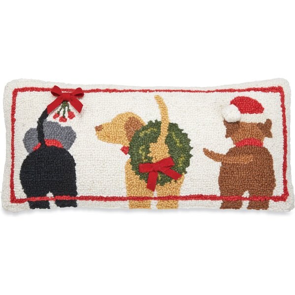 Mud Pie "Dog Hair" Canvas Hook Pillow