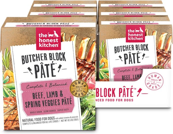 The Honest Kitchen Butcher Block Pate Beef, Lamb & Spring Veggies Wet Dog Food, 10.5-oz bag, case of 6 slide 1 of 9