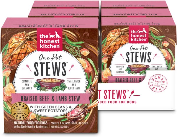 'The Honest Kitchen One Pot Stew Braised Beef & Lamb Stew with Green Beans & Sweet Potatoes Wet Dog Food, 10.5-oz can, case of 6 slide 1 of 8