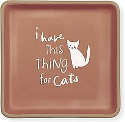 Fringe Studio "Thing for Cats" Square Stoneware Tray, Small