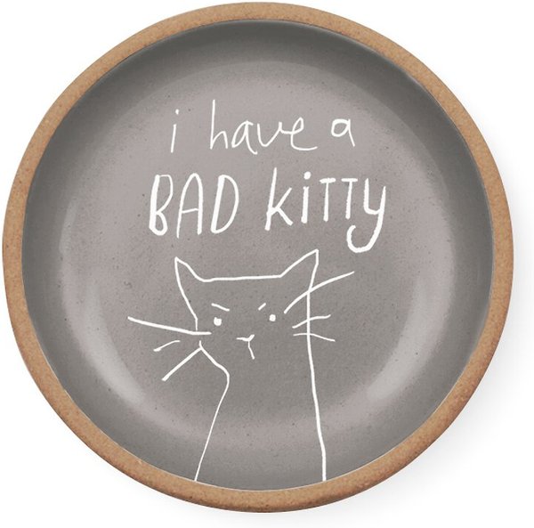Fringe Studio "Bad Kitty" Mini Round Stoneware Tray slide 1 of 3