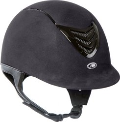 IRH IR4G Black Amara Suede & Gloss Black Vent Riding Helmet, Large