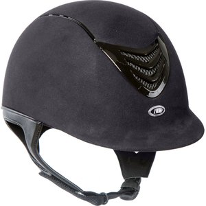 IRH IR4G Black Amara Suede & Gloss Black Vent Riding Helmet, X-Large