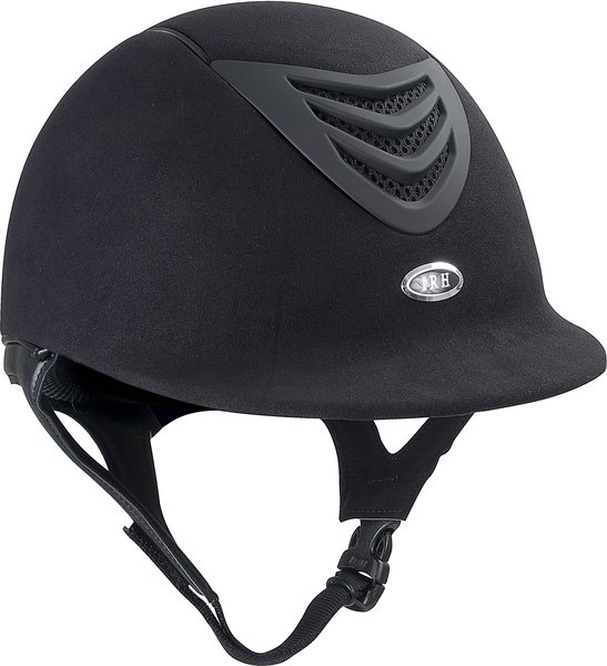 IRH IR4G Black Amara Suede & Matte Black Vent Riding Helmet, Large slide 1 of 1