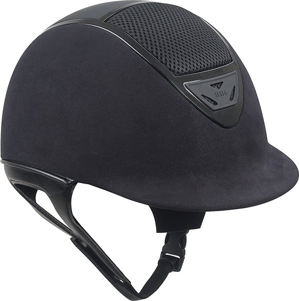 IRH XLT Black Amara Suede & Gloss Black Frame Riding Helmet, Large