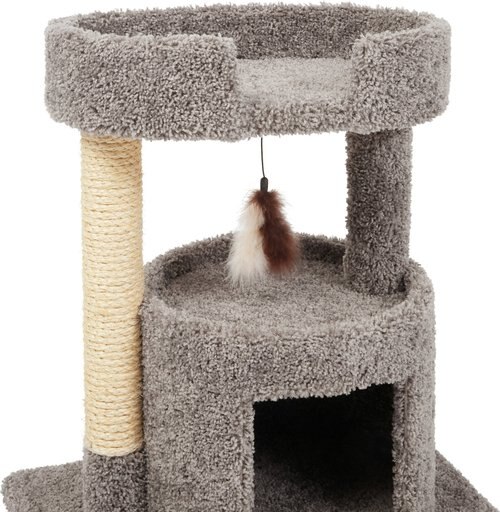 Frisco 27-in Real Carpet Cat Tree with Condo & Oval Perch, Gray