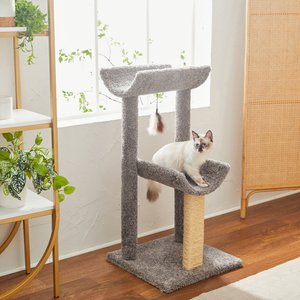 Frisco 40-in Real Carpet Tri-post Cat Tree, Gray