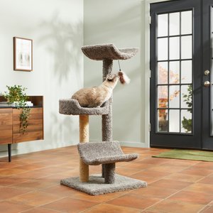 Frisco 45-in Real Carpet Cat Tree, Gray