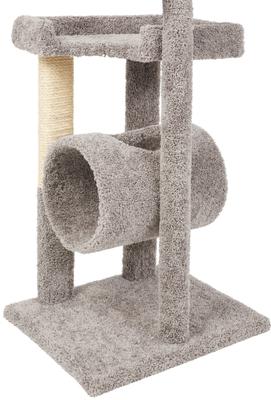 Show full view: Frisco 54-in Real Carpet Cat Tree with Tunnel and Square Perches, Gray slide 4 of 6