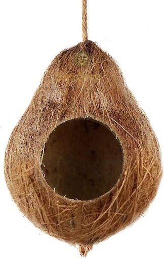 SunGrow Crested & Leopard Gecko Coconut Hide, Humid Cave for Frog, Reptile & Amphibian