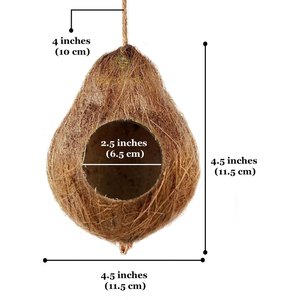 SunGrow Crested & Leopard Gecko Coconut Hide, Humid Cave for Frog, Reptile & Amphibian