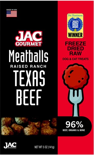 JAC Pet Nutrition Meatballs Ranch Raised Texas Beef Grain-Free Freeze-Dried Raw Dog Treats, 5-oz bag slide 1 of 4