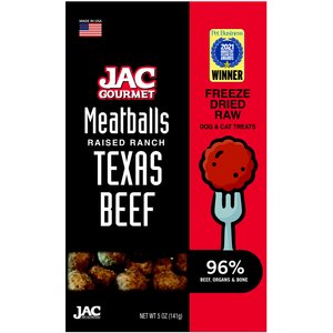 JAC Pet Nutrition Meatballs Ranch Raised Texas Beef Grain-Free Freeze-Dried Raw Dog Treats, 5-oz bag