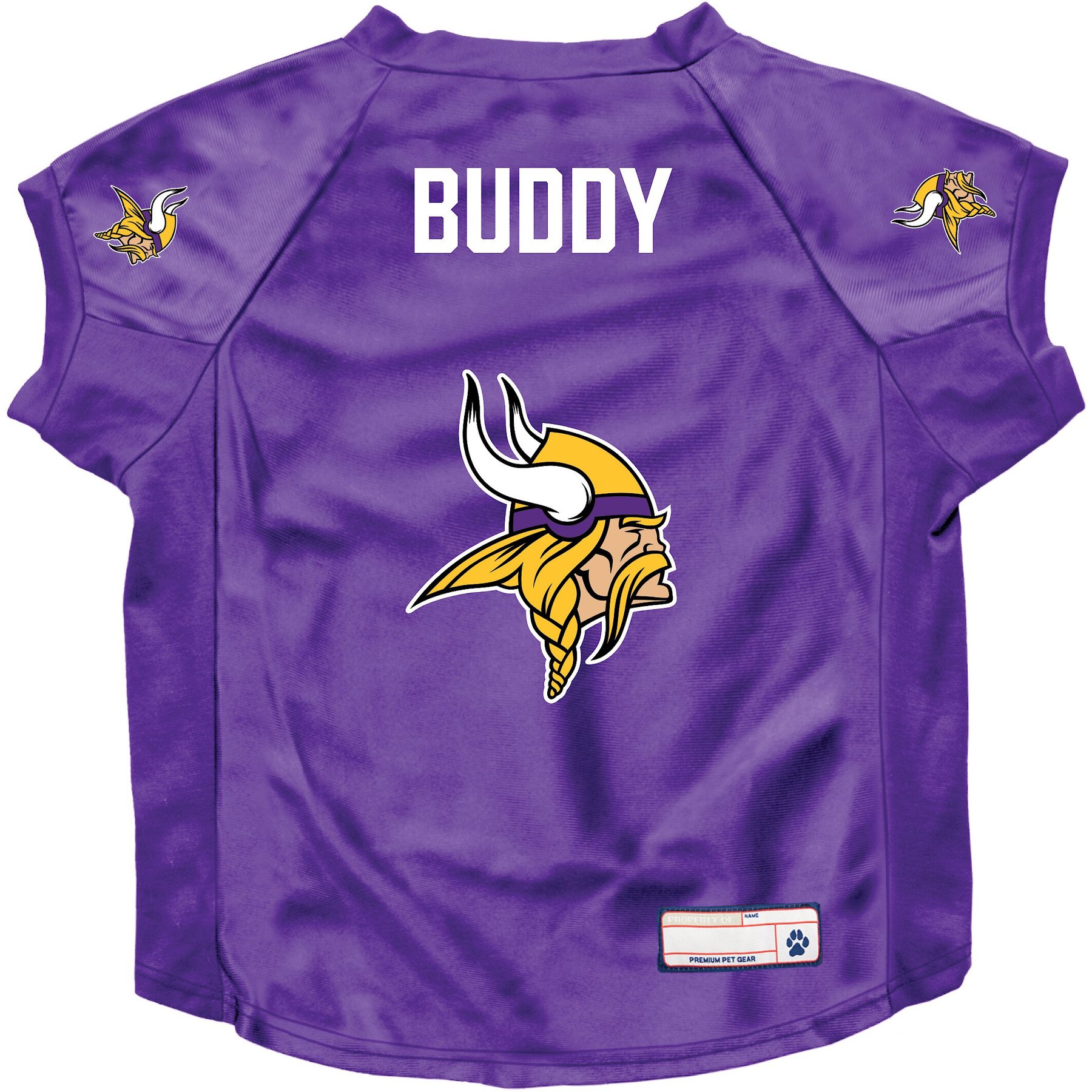 Littlearth NFL Personalized Stretch Dog & Cat Jersey, Minnesota Vikings, Big Dog