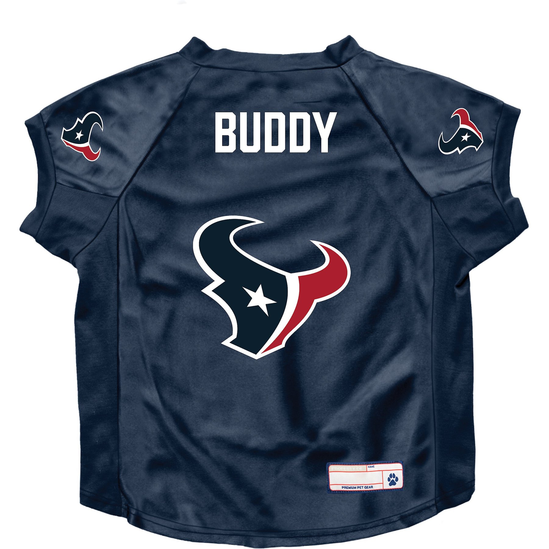 Littlearth NFL Personalized Stretch Dog & Cat Jersey, Houston Texans, Big Dog