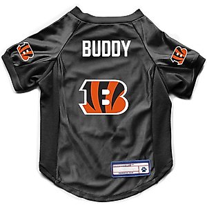 Littlearth NFL Personalized Stretch Dog & Cat Jersey, Cincinnati Bengals, X-Small