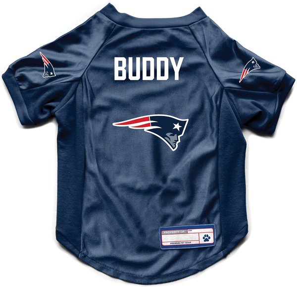 Littlearth NFL Personalized Stretch Dog & Cat Jersey, New England Patriots, Medium slide 1 of 8