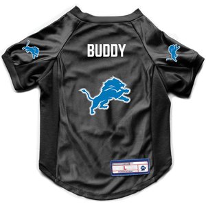 Littlearth NFL Personalized Stretch Dog & Cat Jersey, Detroit Lions, Small