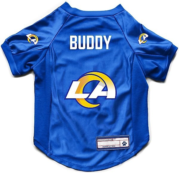 Littlearth NFL Personalized Stretch Dog & Cat Jersey, Los Angeles Rams, Medium slide 1 of 7