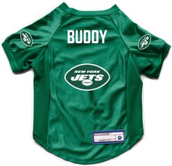 Littlearth NFL Personalized Stretch Dog & Cat Jersey, New York Jets, Medium