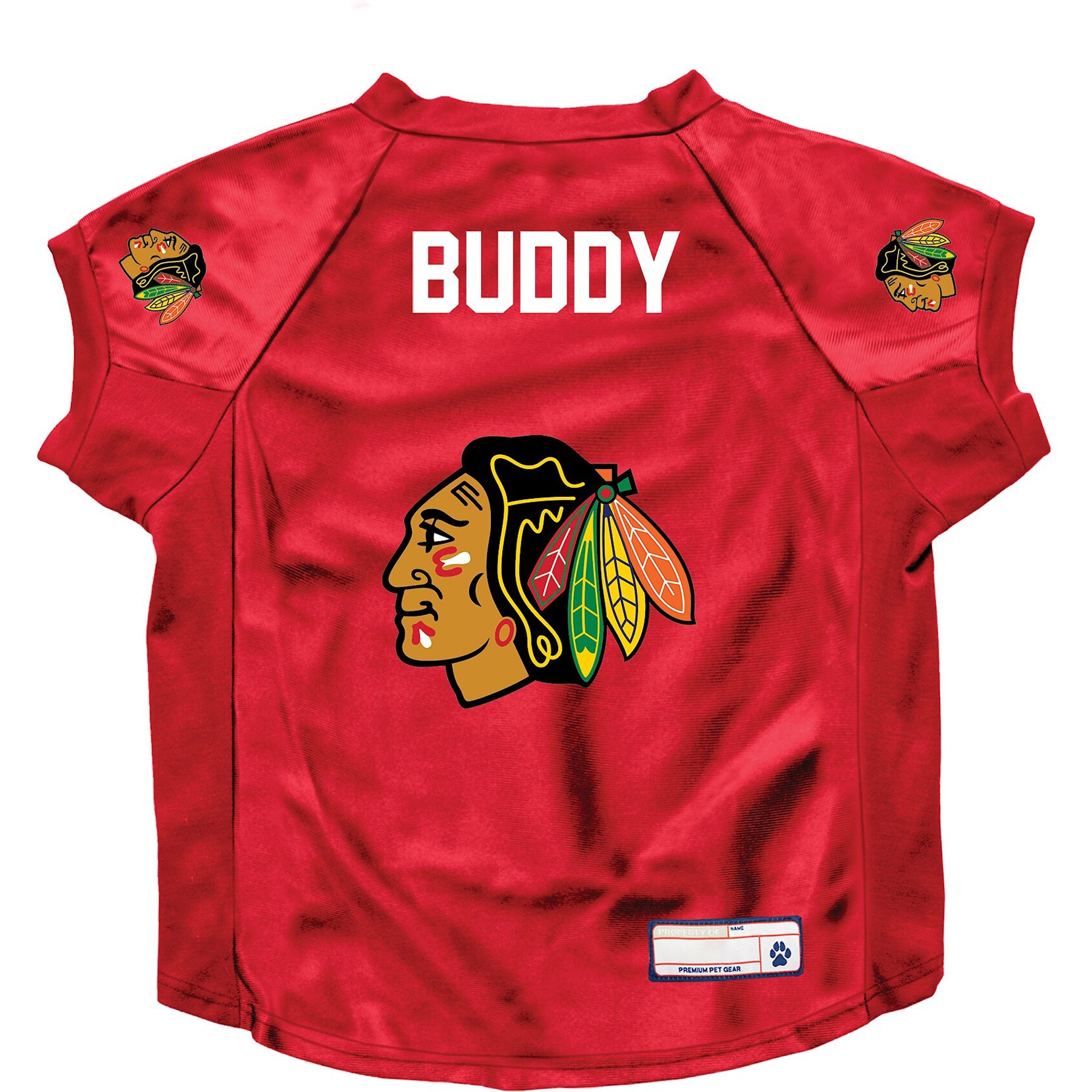 Littlearth NHL Personalized Stretch Dog & Cat Jersey, Chicago Blackhawks, Big Dog