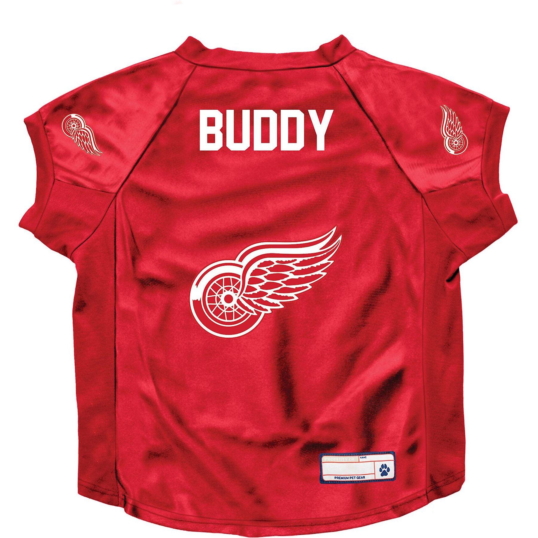 Littlearth NHL Personalized Stretch Dog & Cat Jersey, Detroit Red Wings, Big Dog