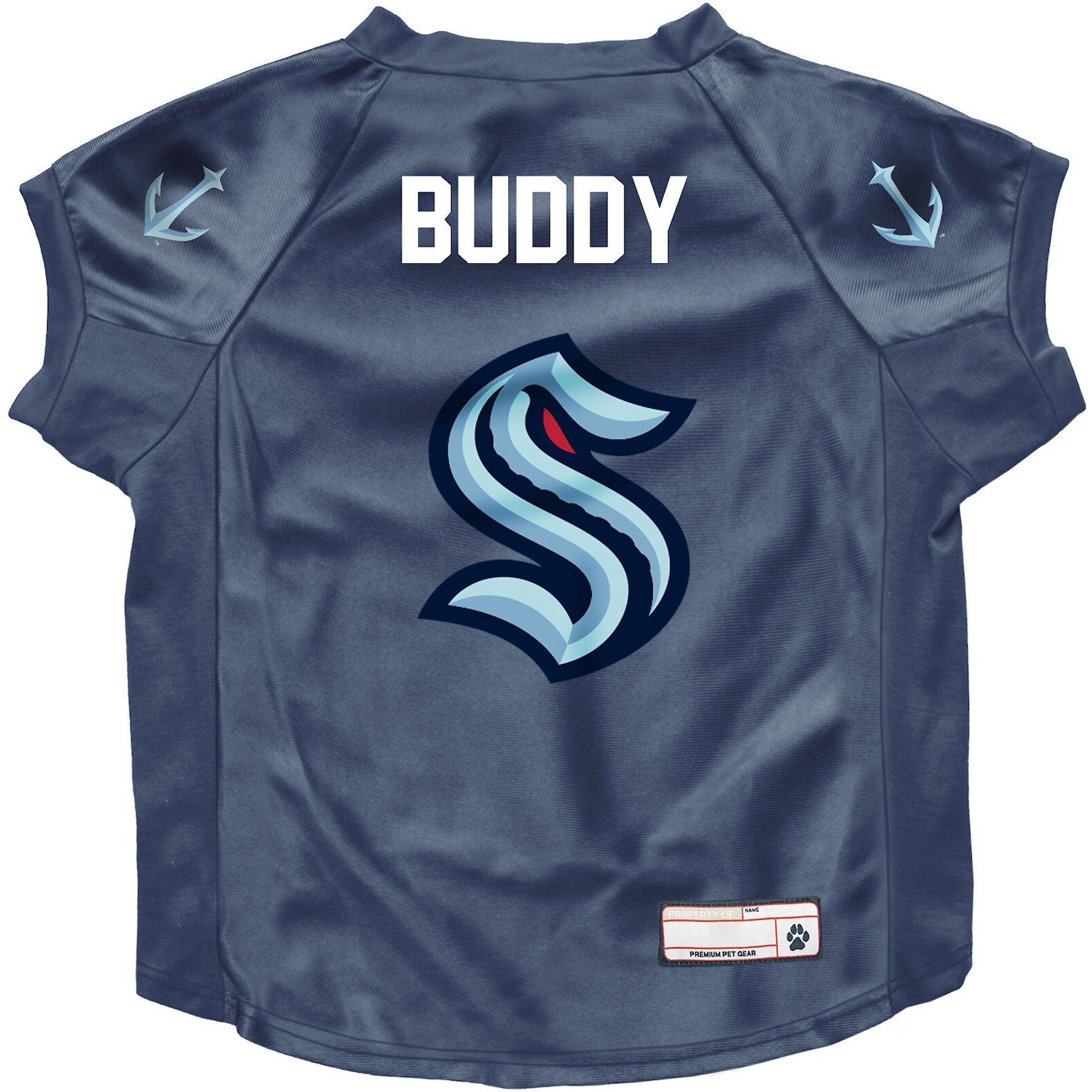 Littlearth NHL Personalized Stretch Dog & Cat Jersey, Seattle Kraken, Big Dog
