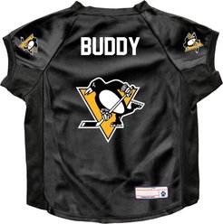 Littlearth NHL Personalized Stretch Dog & Cat Jersey, Pittsburgh Penguins, Big Dog