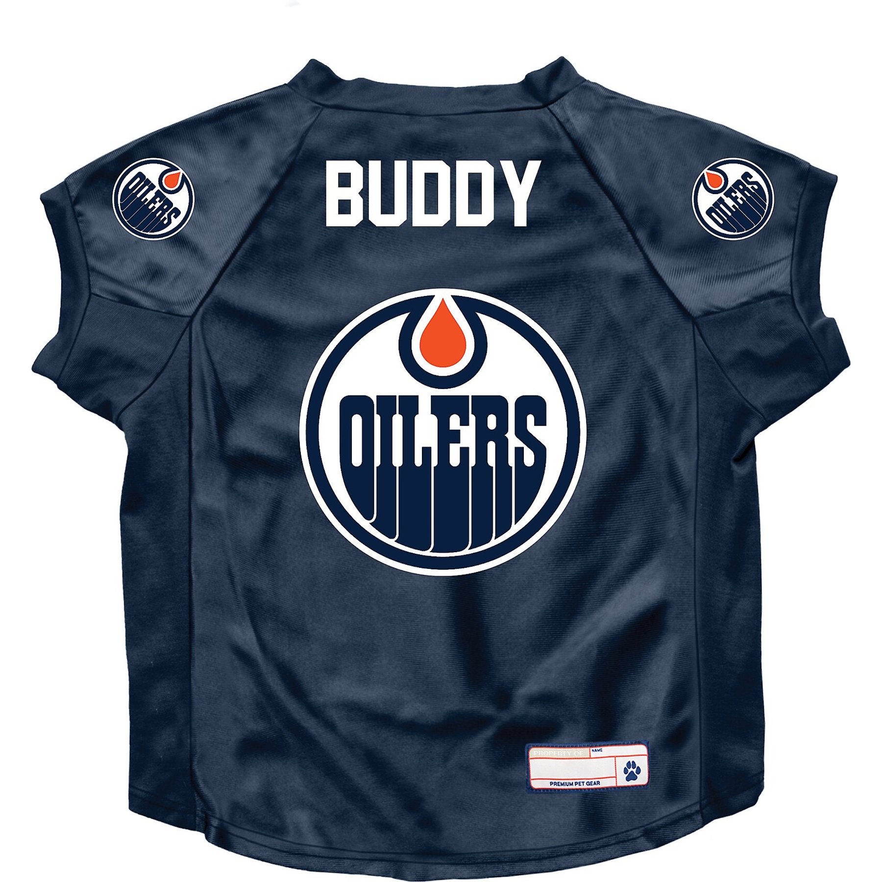 Littlearth NHL Personalized Stretch Dog & Cat Jersey, Edmonton Oilers, Big Dog
