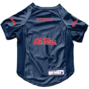 Littlearth NCAA Stretch Dog & Cat Jersey, Mississippi Ole Miss Rebels, Large