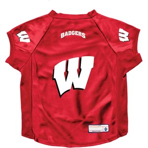 Littlearth NCAA Stretch Dog & Cat Jersey, Wisconsin Badgers, Big Dog