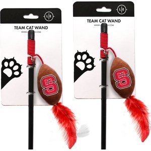 Littlearth NCAA Licensed Teaser Wand Cat Toy, 2 count, North Carolina State Wolfpack