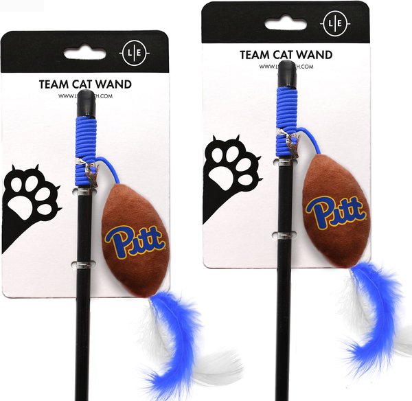 Littlearth NCAA Licensed Teaser Wand Cat Toy, 2 count, Pittsburgh Panthers slide 1 of 4