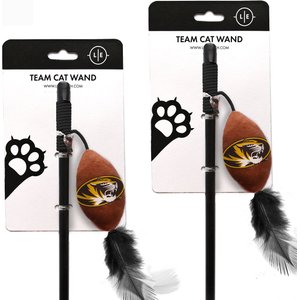 Littlearth NCAA Licensed Teaser Wand Cat Toy, 2 count, Missouri Tigers