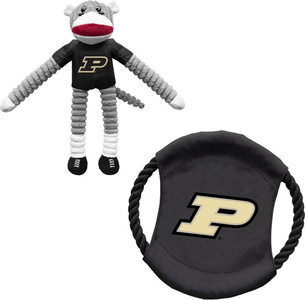 Littlearth NCAA Licensed Sock Monkey Dog Tug Toy & Flying Disc, Purdue Boilermakers  slide 1 of 6