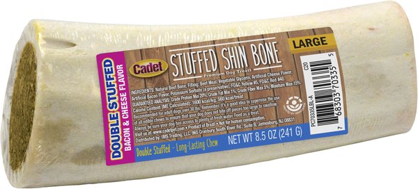Cadet Double Stuffed Shin Bacon & Cheese Bones Dog Treats, Large slide 1 of 7