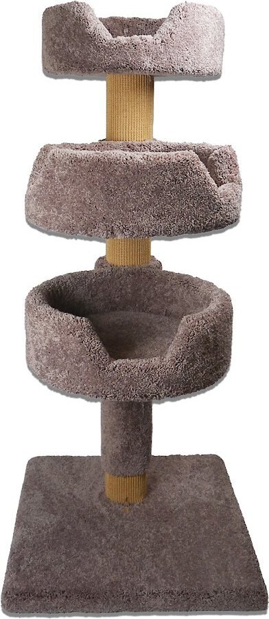 Royal Cat Boutique Hybernest Triplex 54-in Carpet Cat Tower, Neutral
