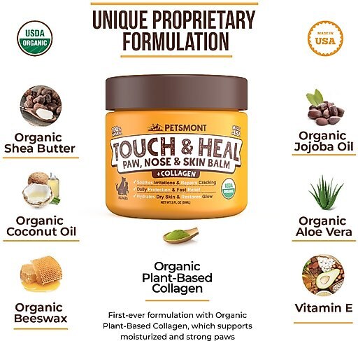 Petsmont Organic Touch & Heal Dog Paw Balm, 2-oz jar
