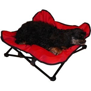 HDP Padded Napper Cot Space Saver Elevated Dog Bed w/ Removable Cover, Red, Large