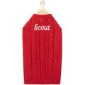 Frisco Personalized Dog & Cat Cable Knitted Sweater, Medium, Red