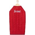 Frisco Personalized Dog & Cat Cable Knitted Sweater, Medium, Red