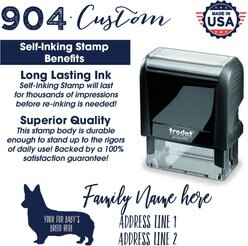 904 Custom Self-Inking Personalized Dog Address Stamp, German Shepherd slide 2 of 4