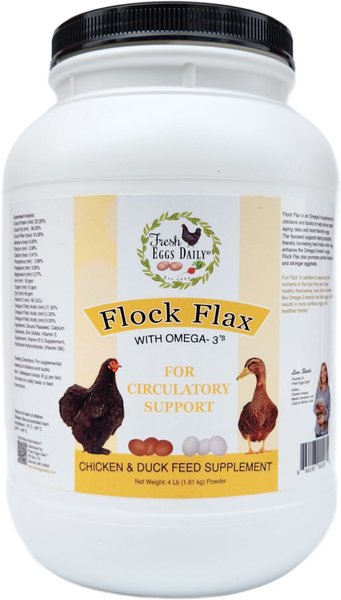 Fresh Eggs Daily Flock Flax Chicken & Duck Feed Supplement, 4-lb tub slide 1 of 2
